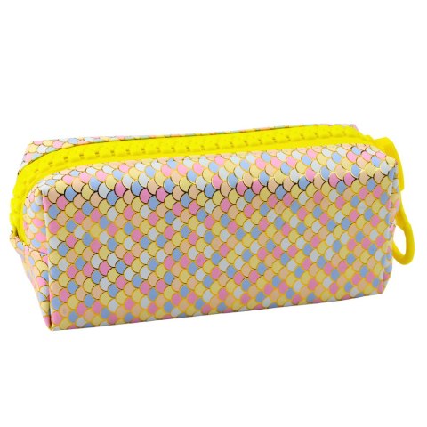 Piórnik Szkolny Organizer Wzór Łusek Syrenich Duży Suwak Kolorowy 21x8cm LEAN Piórnik Szkolny Organizer Wzór Łusek Syrenich Duży Suwak Kolorowy 21x8cm LEAN
