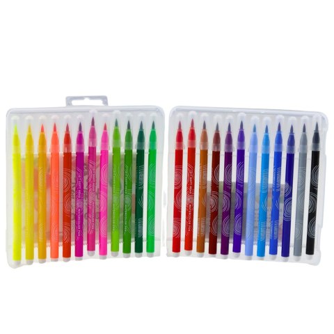 Pisaki Akwarelowe W Organizerze Kolorowe Zestaw 24 Szt LEAN Pisaki Akwarelowe W Organizerze Kolorowe Zestaw 24 Szt LEAN