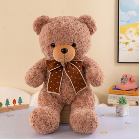 Pluszowa Maskotka Przytulanka Miś Z Kokardą W Groszki 45cm LEAN Toys Pluszowa Maskotka Przytulanka Miś Z Kokardą W Groszki 45cm LEAN Toys
