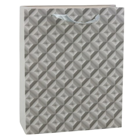 Torba Prezentowa Efekt Geometrii 3D Szara 32 x 26 x 10,5 cm LEAN Torba Prezentowa Efekt Geometrii 3D Szara 32 x 26 x 10,5 cm LEAN