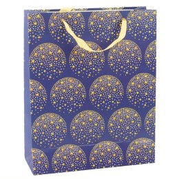 Torba Prezentowa Elegancka Złote Gwiazdki Granatowa 32 x 26 x 12 cm LEAN