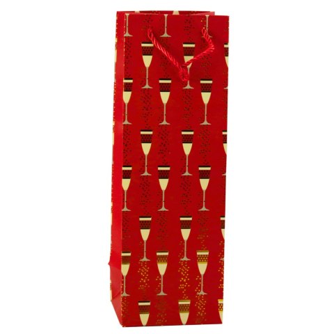 Torba Prezentowa Na Butelkę Motyw Kieliszków 36 x 12 x 10 cm LEAN Torba Prezentowa Na Butelkę Motyw Kieliszków 36 x 12 x 10 cm LEAN