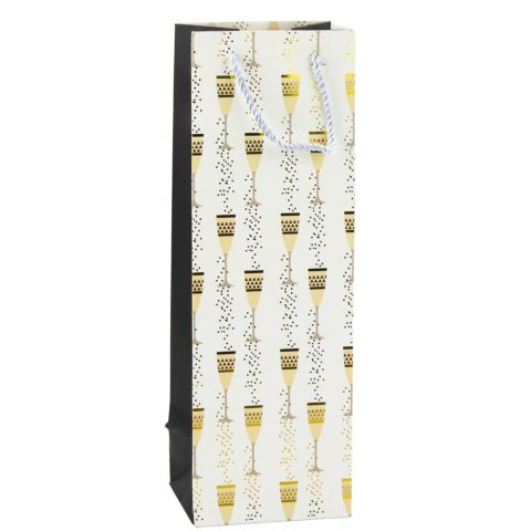 Torba Prezentowa Na Butelkę Motyw Kieliszków 36 x 12 x 10 cm LEAN Torba Prezentowa Na Butelkę Motyw Kieliszków 36 x 12 x 10 cm LEAN