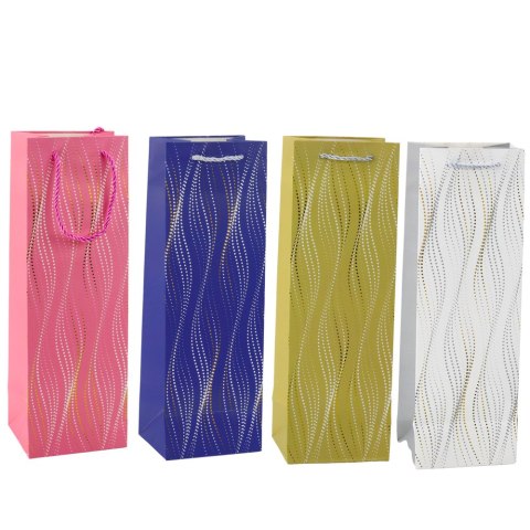 Torba Prezentowa Na Butelkę Połyskujące Fale 35 x 12 x 9 cm LEAN Torba Prezentowa Na Butelkę Połyskujące Fale 35 x 12 x 9 cm LEAN