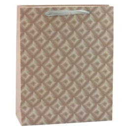 Torba Prezentowa Z Tłoczeniem Beżowa 32 x 26 x 10cm LEAN