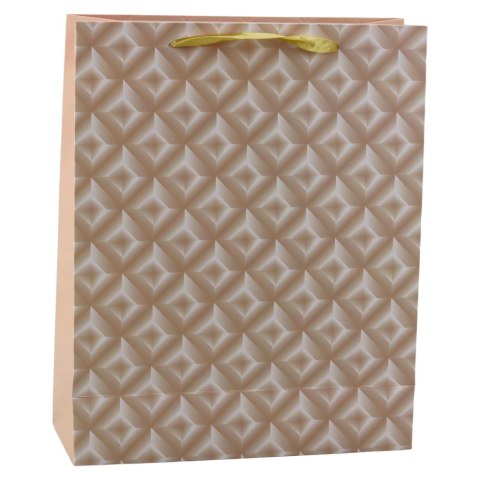 Torba Prezentowa Z Tłoczeniem Jasno Beżowa 32 x 26 x 10cm LEAN Torba Prezentowa Z Tłoczeniem Jasno Beżowa 32 x 26 x 10cm LEAN