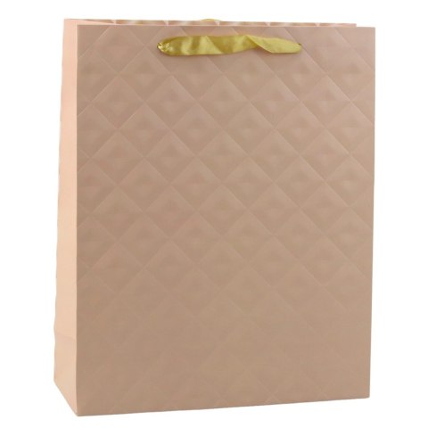 Torba Prezentowa Z Tłoczeniem Jasno Beżowa 32 x 26 x 10cm LEAN Torba Prezentowa Z Tłoczeniem Jasno Beżowa 32 x 26 x 10cm LEAN
