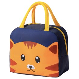 Torba Termiczna Izolacyjna Śniadaniowa Lunch Bag Kot Granatowa 23cm LEAN