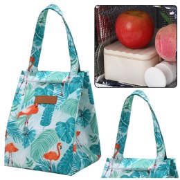 Torba Termiczna Izolacyjna Śniadaniowa Lunch Bag Liście Flamingi 25cm LEAN
