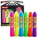 Zestaw Do Malowania Twarzy Pisaki Kredki Neonowe UV Fluorescencyjne 6szt LEAN