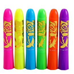 Zestaw Do Malowania Twarzy Pisaki Kredki Neonowe UV Fluorescencyjne 6szt LEAN