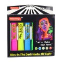 Zestaw Do Malowania Twarzy Pisaki Kredki Neonowe UV Fluorescencyjne 6szt LEAN