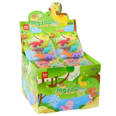 Zestaw Gumek Do Ścierania Zmazywania Szkolne Dinozaury 6szt LEAN Zestaw Gumek Do Ścierania Zmazywania Szkolne Dinozaury 6szt LEAN