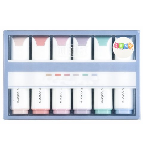 Zestaw Mini Zakreślaczy Delikatne Pastelowe Kolory 6 Szt LEAN Zestaw Mini Zakreślaczy Delikatne Pastelowe Kolory 6 Szt LEAN