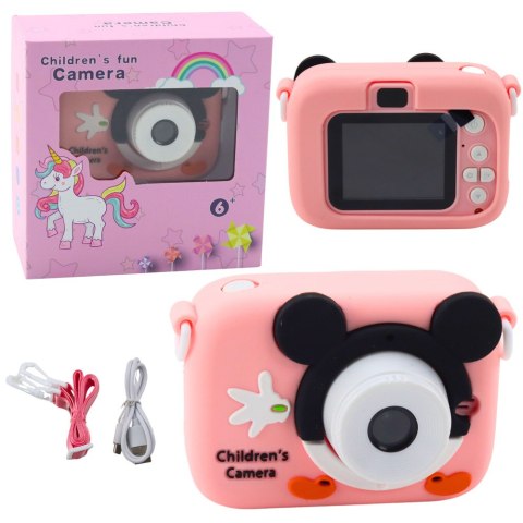 Aparat Cyfrowy Dla Dzieci Myszka Różowy 48Mpx HD 1080P LEAN Toys Aparat Cyfrowy Dla Dzieci Myszka Różowy 48Mpx HD 1080P LEAN Toys