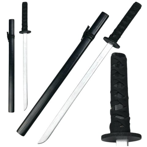Drewniana Katana Miecz Do Zabawy Treningu Rekwizyt Czarny 70cm LEAN Toys Drewniana Katana Miecz Do Zabawy Treningu Rekwizyt Czarny 70cm LEAN Toys