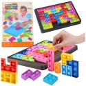 Gra Tetris Pop-It Układanka Puzzle 3w1 Sensoryczna Kolorowa 27el LEAN Toys