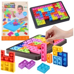 Gra Tetris Pop-It Układanka Puzzle 3w1 Sensoryczna Kolorowa 27el LEAN Toys