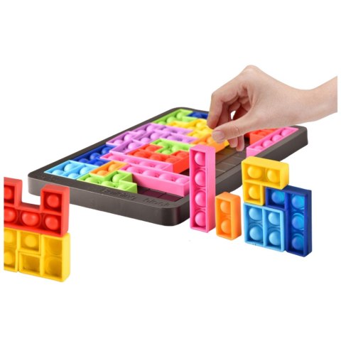Gra Tetris Pop-It Układanka Puzzle 3w1 Sensoryczna Kolorowa 27el LEAN Toys Gra Tetris Pop-It Układanka Puzzle 3w1 Sensoryczna Kolorowa 27el LEAN Toys