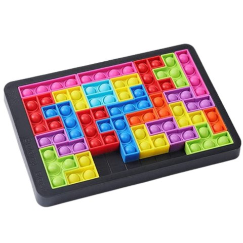 Gra Tetris Pop-It Układanka Puzzle 3w1 Sensoryczna Kolorowa 27el LEAN Toys Gra Tetris Pop-It Układanka Puzzle 3w1 Sensoryczna Kolorowa 27el LEAN Toys