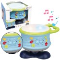 Interaktywny Bębenek Muzyczny Edukacyjny Światła Dźwięki Niebieski LEAN Toys