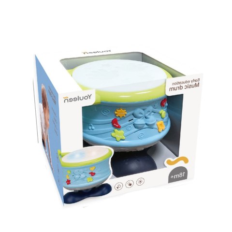 Interaktywny Bębenek Muzyczny Edukacyjny Światła Dźwięki Niebieski LEAN Toys Interaktywny Bębenek Muzyczny Edukacyjny Światła Dźwięki Niebieski LEAN Toys