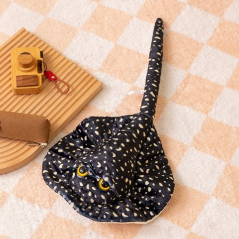 Maskotka Pluszowa Płaszczka Przytulanka Czarna W Kropki 50cm LEAN Toys Maskotka Pluszowa Płaszczka Przytulanka Czarna W Kropki 50cm LEAN Toys