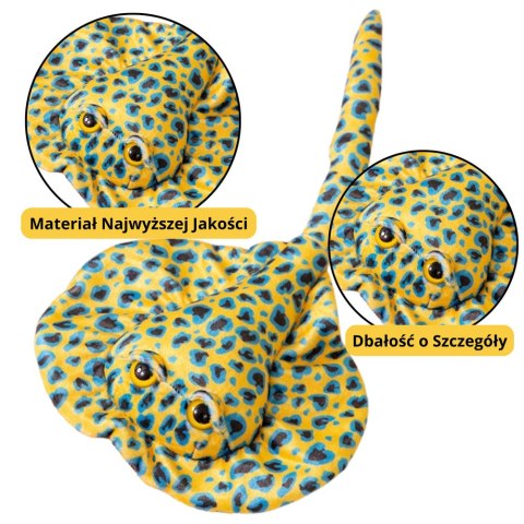 Maskotka Pluszowa Płaszczka Przytulanka Żółta W Kropki 50cm LEAN Toys Maskotka Pluszowa Płaszczka Przytulanka Żółta W Kropki 50cm LEAN Toys