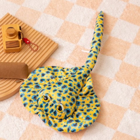 Maskotka Pluszowa Płaszczka Przytulanka Żółta W Kropki 50cm LEAN Toys Maskotka Pluszowa Płaszczka Przytulanka Żółta W Kropki 50cm LEAN Toys