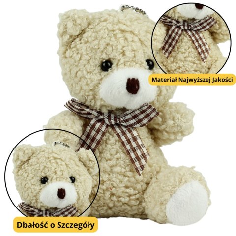 Miś Pluszowy Brelok Zawieszka Ozdoba Beżowy 8cm LEAN TOYS Miś Pluszowy Brelok Zawieszka Ozdoba Beżowy 8cm LEAN TOYS