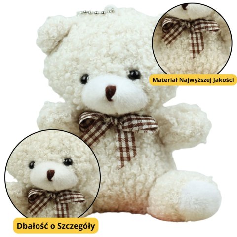 Miś Pluszowy Brelok Zawieszka Ozdoba Biały 8cm LEAN Toys Miś Pluszowy Brelok Zawieszka Ozdoba Biały 8cm LEAN Toys
