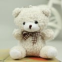 Miś Pluszowy Brelok Zawieszka Ozdoba Biały 8cm LEAN Toys