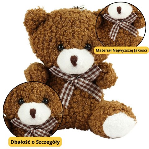 Miś Pluszowy Brelok Zawieszka Ozdoba Brązowy 8cm LEAN Toys Miś Pluszowy Brelok Zawieszka Ozdoba Brązowy 8cm LEAN Toys