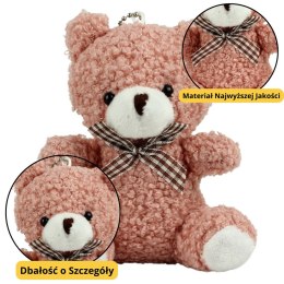 Miś Pluszowy Brelok Zawieszka Ozdoba Różowy 8cm LEAN TOYS