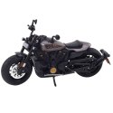 Motocykl Chopper Metalowy Światła Dźwięki Czarny Szare Elementy 1:12 LEAN Toys