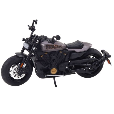 Motocykl Chopper Metalowy Światła Dźwięki Czarny Szare Elementy 1:12 LEAN Toys Motocykl Chopper Metalowy Światła Dźwięki Czarny Szare Elementy 1:12 LEAN Toys