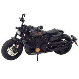 Motocykl Chopper Metalowy Światła Dźwięki Czarny Złote Elementy 1:12 LEAN Toys