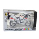 Motocykl Metalowy Światła Dźwięki Biały Czerwone Żółte Linie 1:12 LEAN Toys
