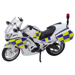 Motocykl Policyjny Metalowy Światła Dźwięki Biały 1:12 LEAN Toys