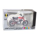 Motocykl Retro Klasyczny Metalowy Światła Czerwony 1:12 LEAN Toys