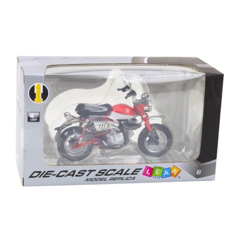 Motocykl Retro Klasyczny Metalowy Światła Czerwony 1:12 LEAN Toys Motocykl Retro Klasyczny Metalowy Światła Czerwony 1:12 LEAN Toys
