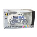 Motocykl Retro Klasyczny Metalowy Światła Niebieski 1:12 LEAN Toys