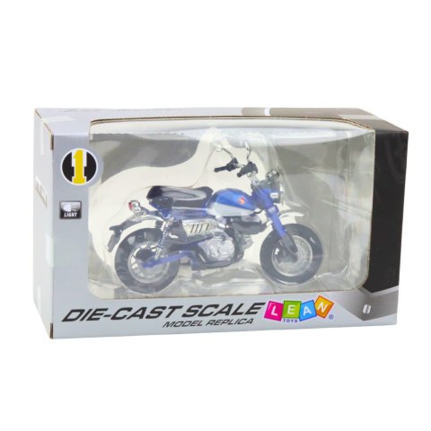 Motocykl Retro Klasyczny Metalowy Światła Niebieski 1:12 LEAN Toys Motocykl Retro Klasyczny Metalowy Światła Niebieski 1:12 LEAN Toys
