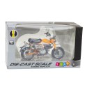 Motocykl Retro Klasyczny Metalowy Światła Żółty 1:12 LEAN Toys