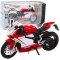 Motocykl Sportowy Metalowy Czerwono Biały Światła Dźwięki 1:12 LEAN TOYS