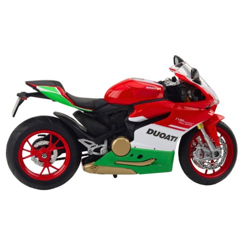Motocykl Sportowy Metalowy Czerwono Zielony Światła Dźwięki 1:12 LEAN Toys Motocykl Sportowy Metalowy Czerwono Zielony Światła Dźwięki 1:12 LEAN Toys