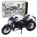 Motocykl Sportowy Metalowy Światła Dźwięki Biały 1:12 LEAN Toys