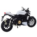 Motocykl Sportowy Metalowy Światła Dźwięki Biały 1:12 LEAN Toys