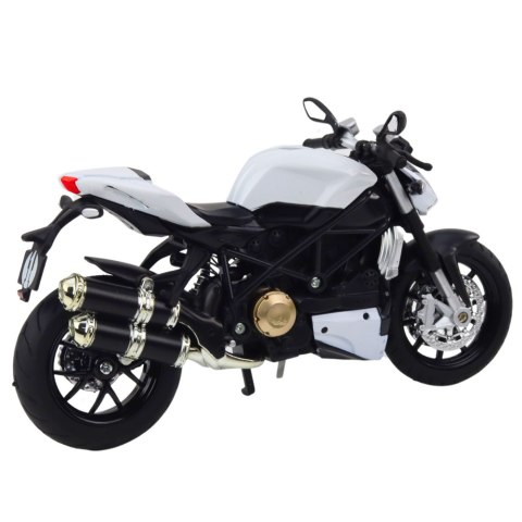 Motocykl Sportowy Metalowy Światła Dźwięki Biały 1:12 LEAN Toys Motocykl Sportowy Metalowy Światła Dźwięki Biały 1:12 LEAN Toys