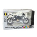Motocykl Sportowy Metalowy Światła Dźwięki Biały 1:12 LEAN Toys